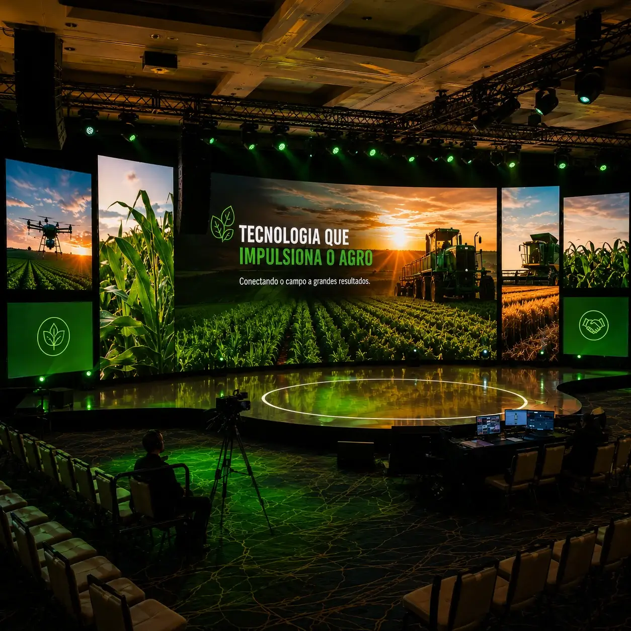 Painel de LED da IDM montado em auditório